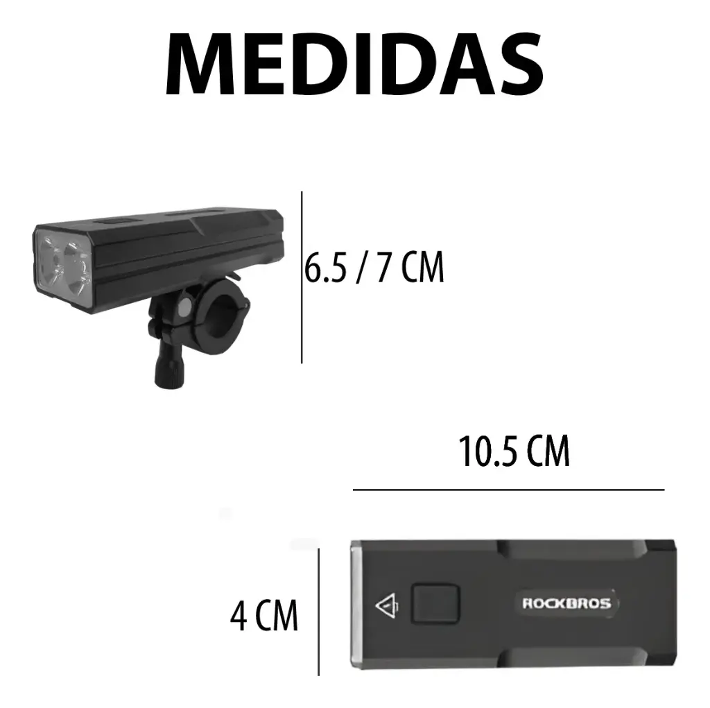 Luz Para Bicicleta Rockbros 600lm Recargable Usb Delantera