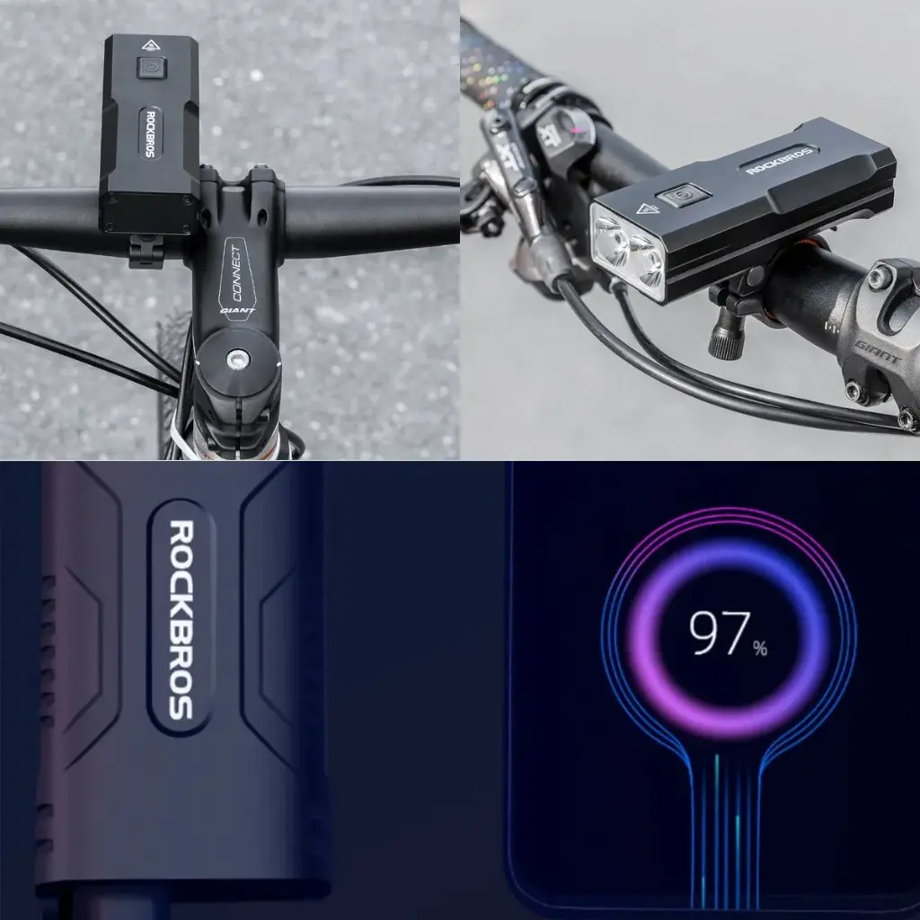 Luz Para Bicicleta Rockbros 600lm Recargable Usb Delantera