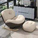  Sillon Sofa Poltrona Mecedor 1 Cuerpo Puff Apoya Pies Tela