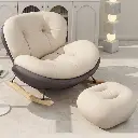  Sillon Sofa Poltrona Mecedor 1 Cuerpo Puff Apoya Pies Tela