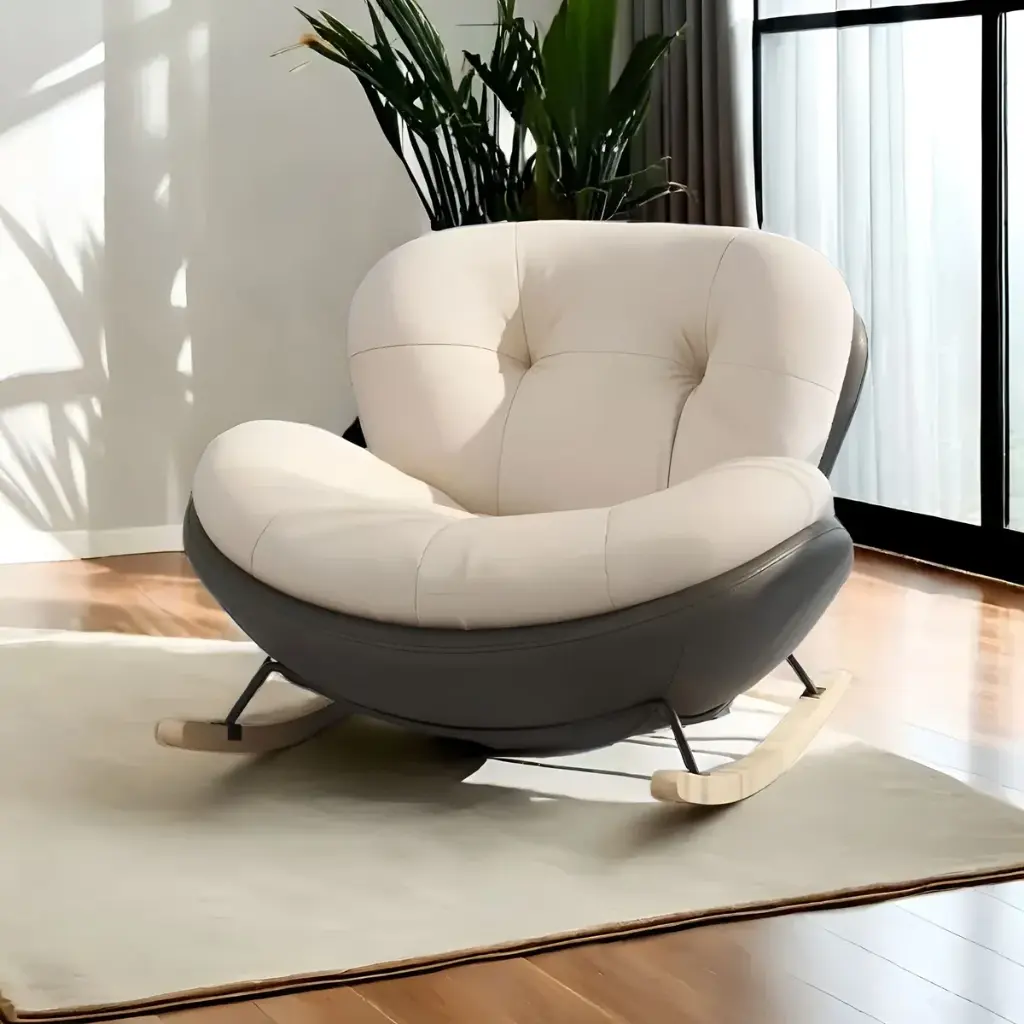  Sillon Sofa Poltrona Mecedor 1 Cuerpo Puff Apoya Pies Tela