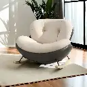 Sillon Sofa Poltrona Mecedor 1 Cuerpo Puff Apoya Pies Tela