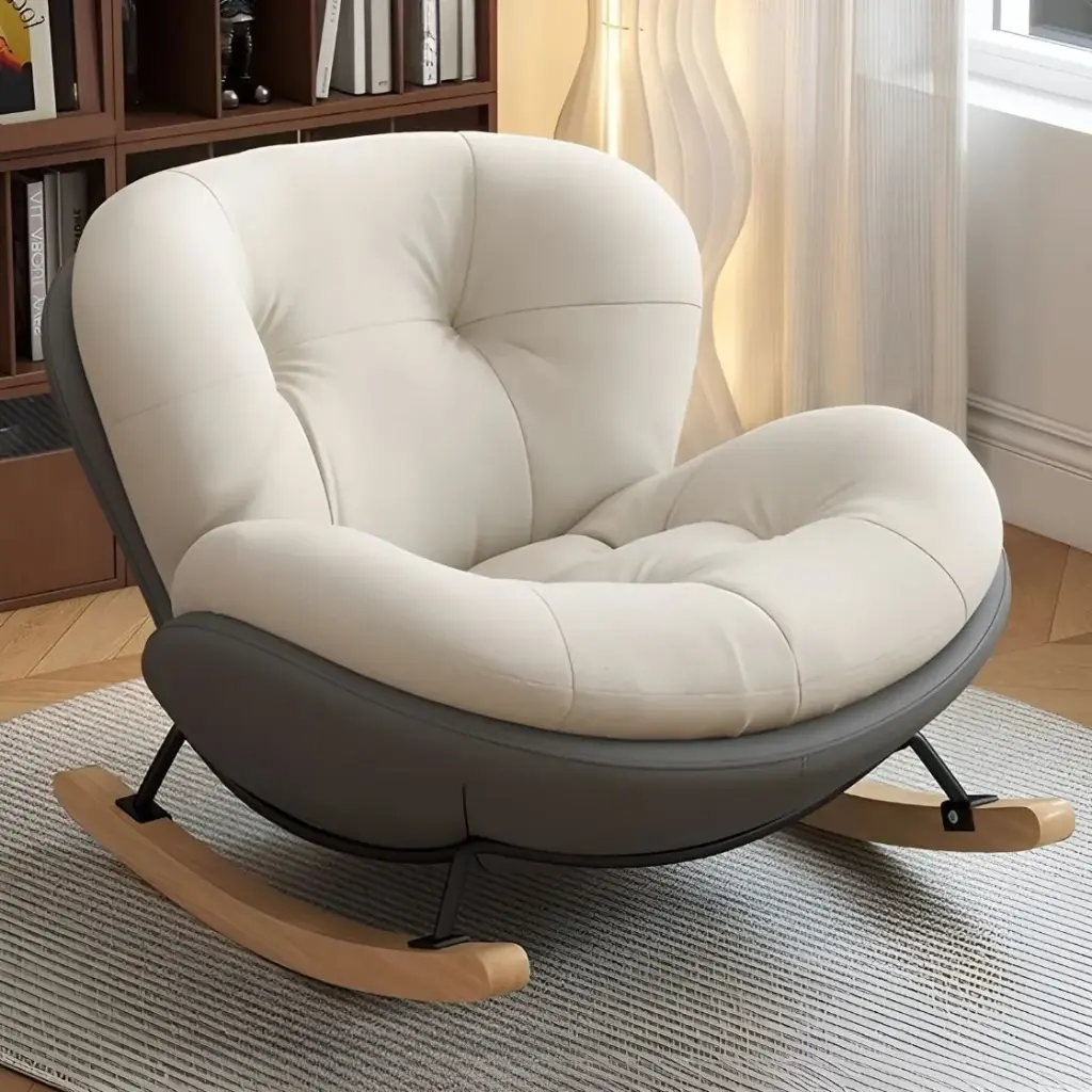  Sillon Sofa Poltrona Mecedor 1 Cuerpo Puff Apoya Pies Tela