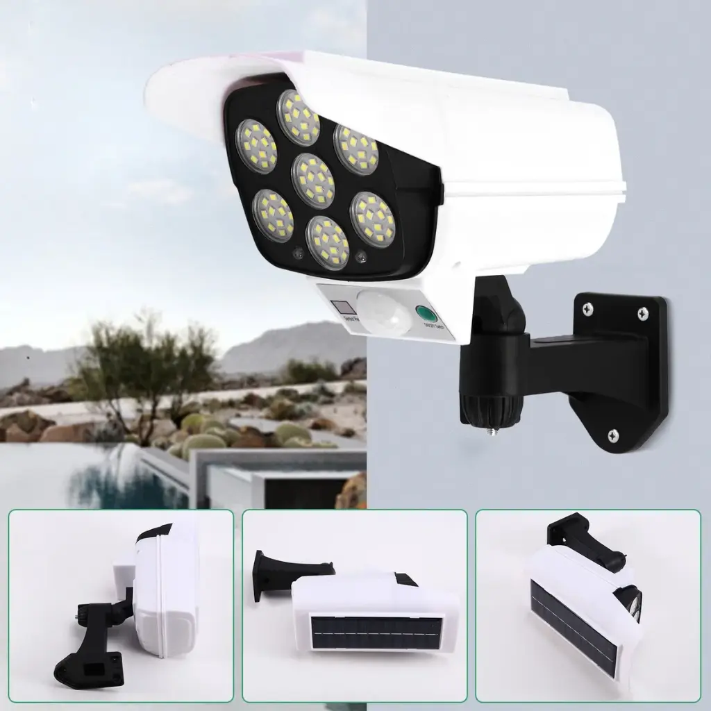 Foco Solar Sensor De Movimiento Forma De Camara Seguridad