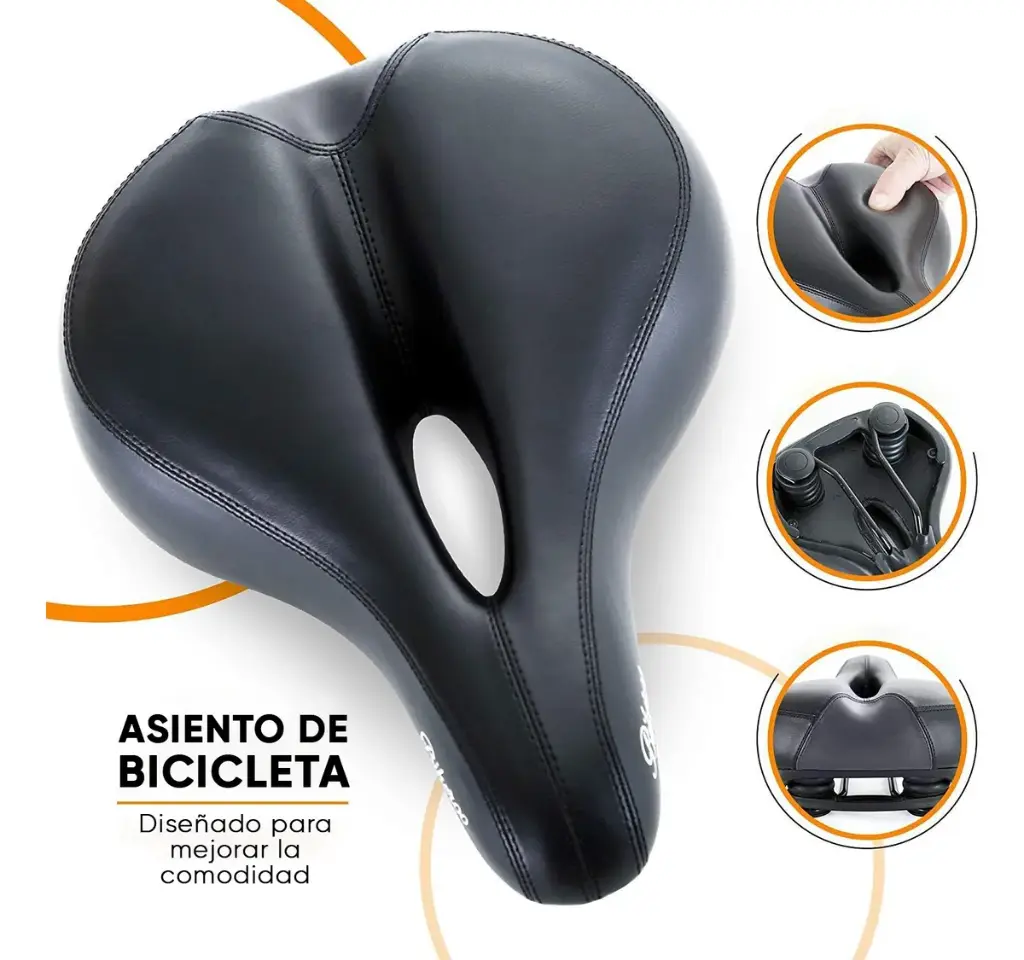 Asiento De Bicicleta Comodo Grande Sillin Ciclismo Acolchado