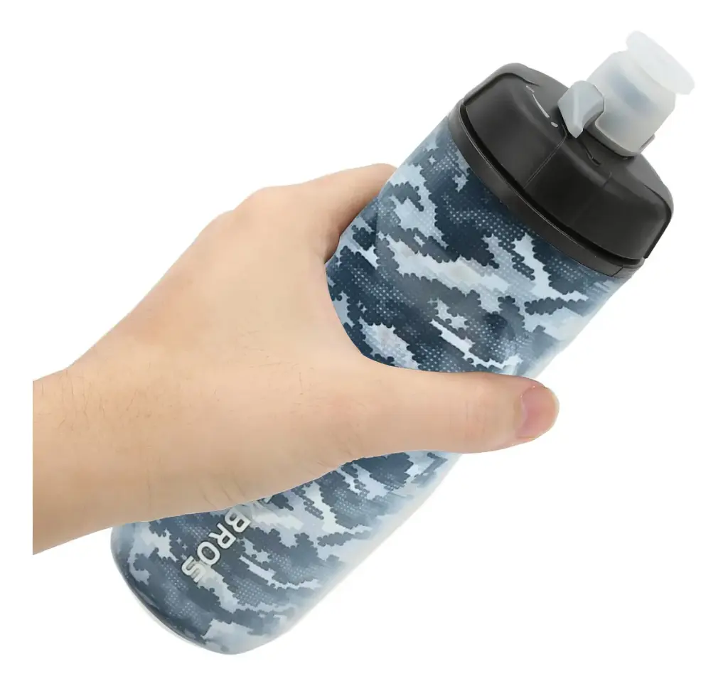 Botella Rockbros Camuflada Térmica 600ml Antigoteo Caramañol