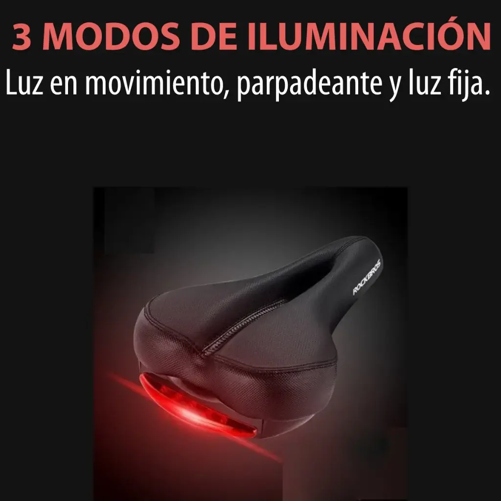 Asiento Acolchado Con Luz Antiprostatico Cómodo Ciclismo Gel