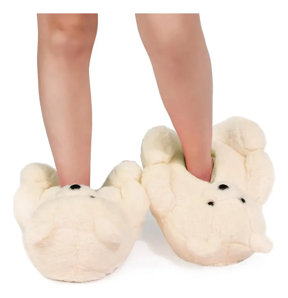 Pantuflas Oso Cariñoso Osito Peludas Calentitas Suela Goma