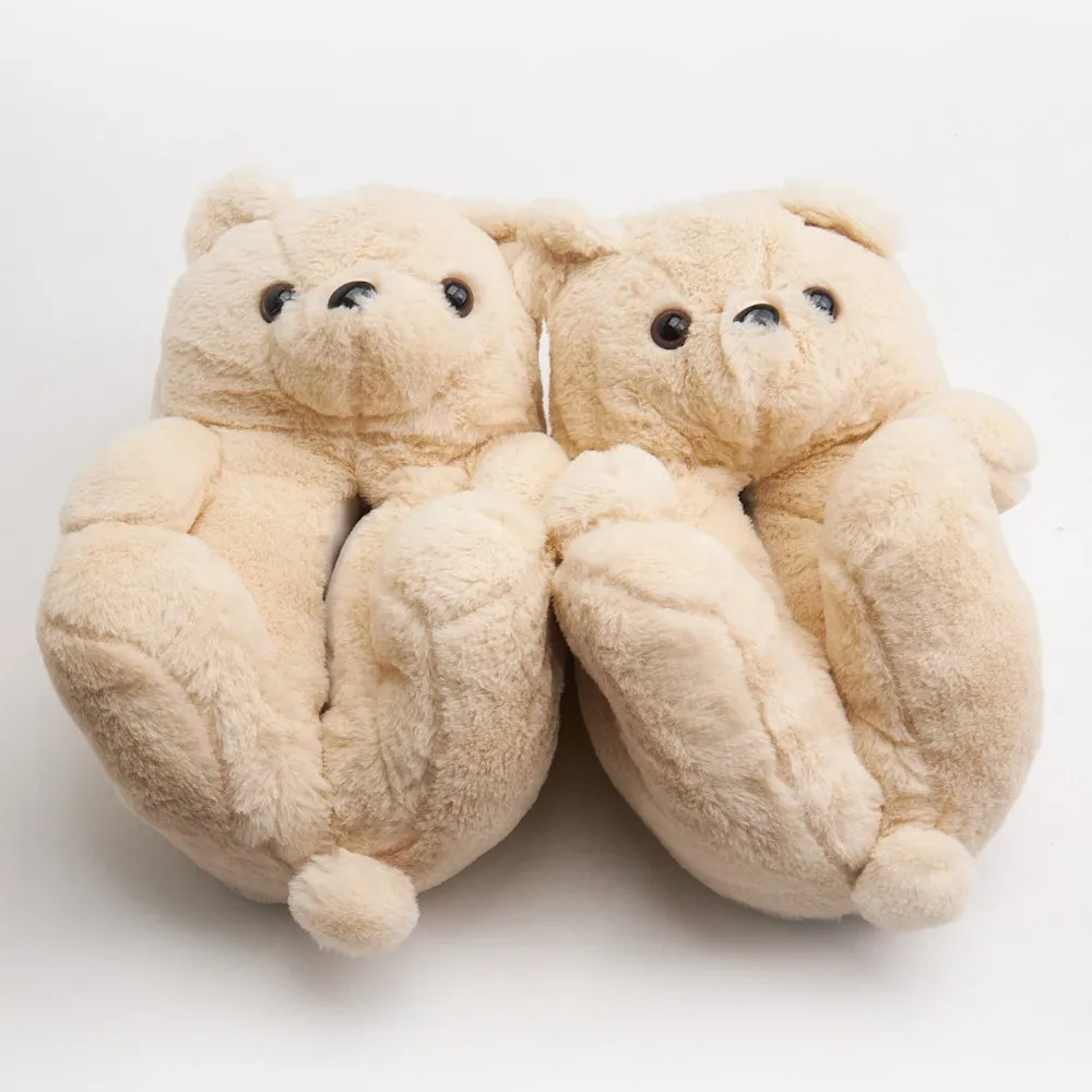 Pantuflas Oso Cariñoso Osito Peludas Calentitas Suela Goma