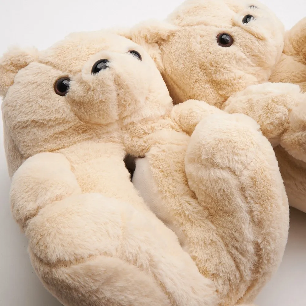 Pantuflas Oso Cariñoso Osito Peludas Calentitas Suela Goma