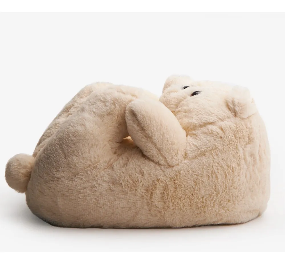Pantuflas Oso Cariñoso Osito Peludas Calentitas Suela Goma