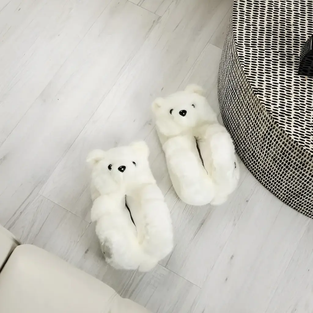 Pantuflas Oso Cariñoso Osito Peludas Calentitas Suela Goma
