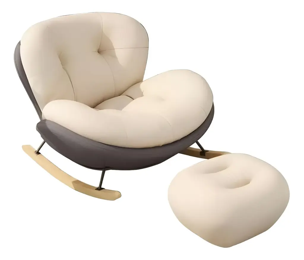 Sillon Sofa Poltrona Mecedor 1 Cuerpo Puff Apoya Pies Tela