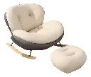  Sillon Sofa Poltrona Mecedor 1 Cuerpo Puff Apoya Pies Tela