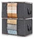 Set Caja Organizadora X2 Ropa Guarda Mantas Frazadas Tela QL