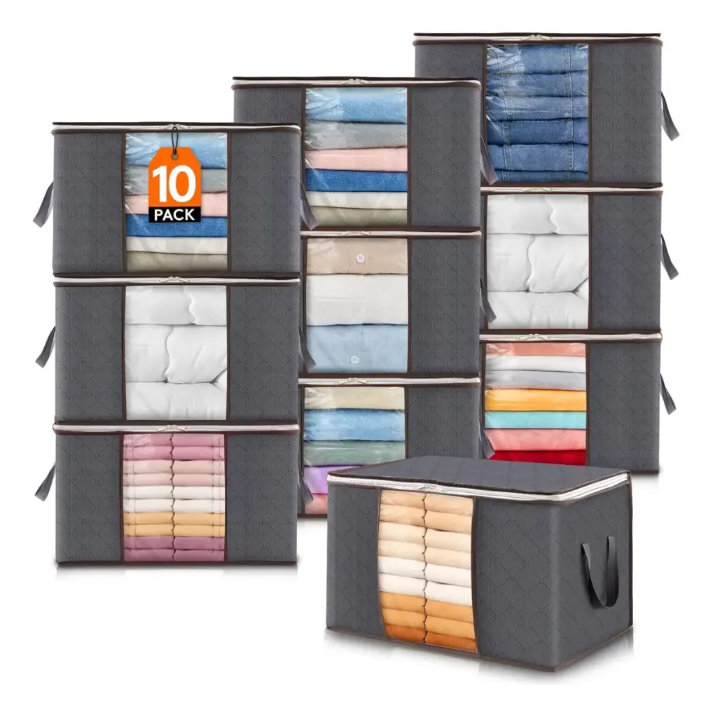 Set Caja Organizadora X10 Ropa Guarda Mantas Frazadas Tela ®