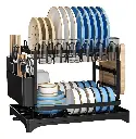 Escurridor Seca Platos Doble Metal Vajilla Dos Niveles Ql ®