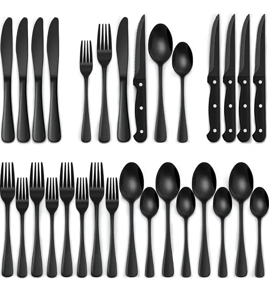 Juego De Cubiertos 24 Pzas Acero Inoxidable Cuchillo Carne ®