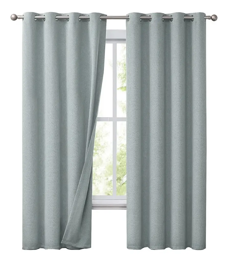 Cortina 100% Blackout Doble Faz Termica X2 Textura Tipo Lino 