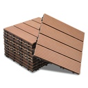 Baldosa Piso Deck Modular Wpc 30x30cm Encastrable Exterior