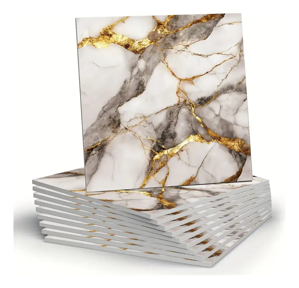 Pack X3 Placa Revestimiento Adhesivo Simil Marmol 60x60 Ql