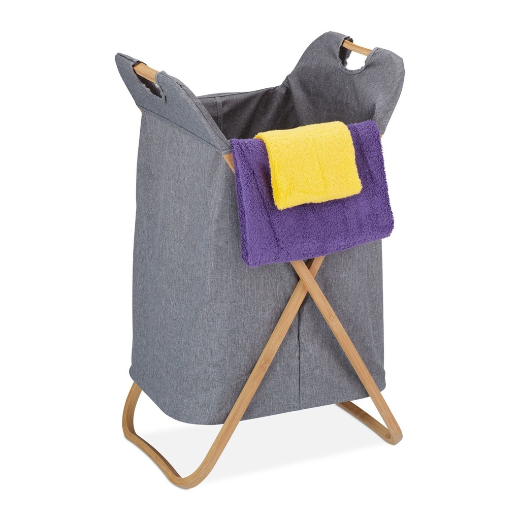 Canasto Cesto Ropa Sucia Pleglable Bambu Organizador Baño Ql