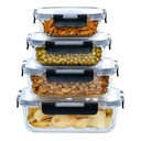 Juego 4 Piezas De Tarros Tapper Hermeticos Vidrio Premium QL