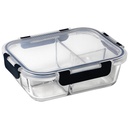 Tapper De Vidrio Con Tapa Hermetica 3 Divisiones Premium QL®