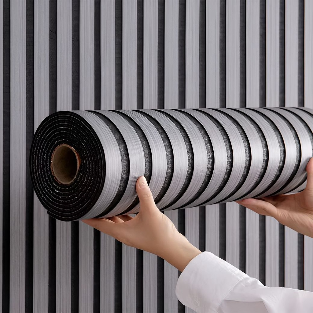 Rollo Adhesivo Símil Ripado Wpc Madera 3mts X 60cm Premium ®