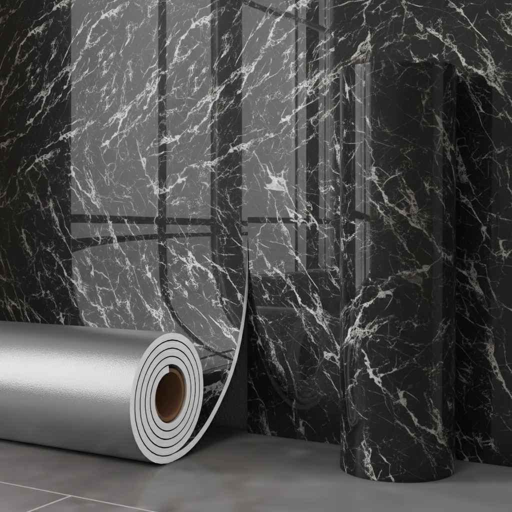 Placa Adhesiva Pared Simil Marmol En Rollo De 120 X 3 Metros