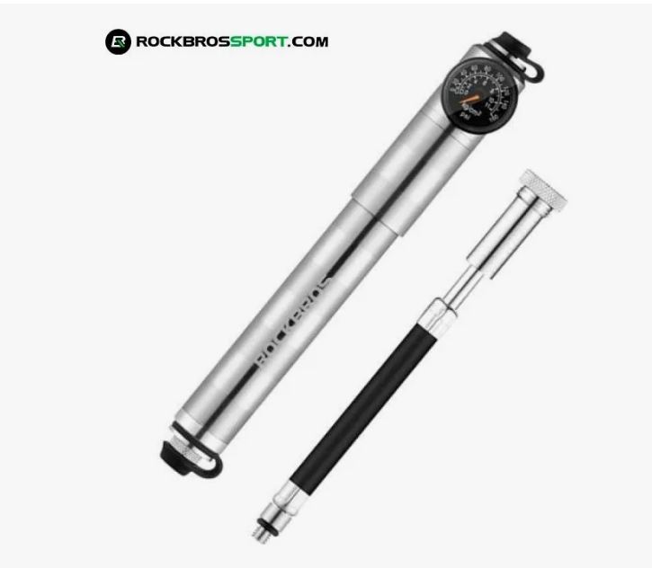 Inflador Rockbros Portátil En Metal 160 Psi Con Manómetro
