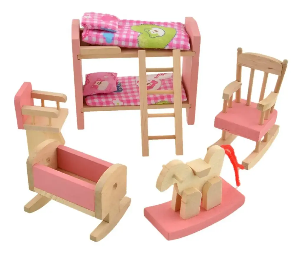 Set Muebles Madera Dormitorio Niños Kids Bedroom 10 Piezas