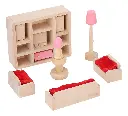 Set Muebles Madera Living Lounge Room 14 Piezas Juguete