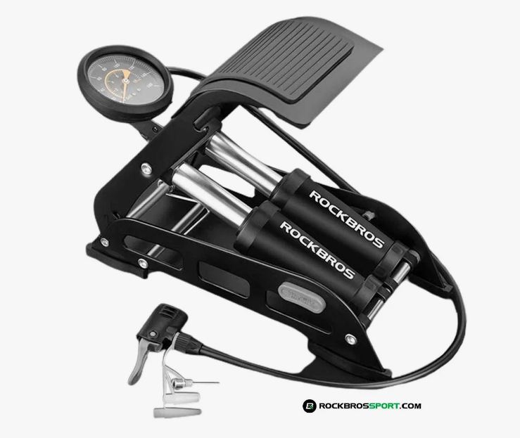 Inflador Rockbros De Pie Doble Pistón 170 Psi