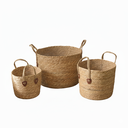 Set X3 Cesto Junco Con Manija Resistentes Decoracion Unicos®