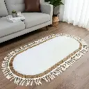 Alfombra Ovalada De Rattan Mediana Sala De Estar Dormitorio