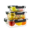 Tappers De Vidrio Herméticos 3 Tamaños Apilables Juego Ql ®