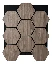 Panel Placa Madera Decorativo Hexagonal Acustico Moderno